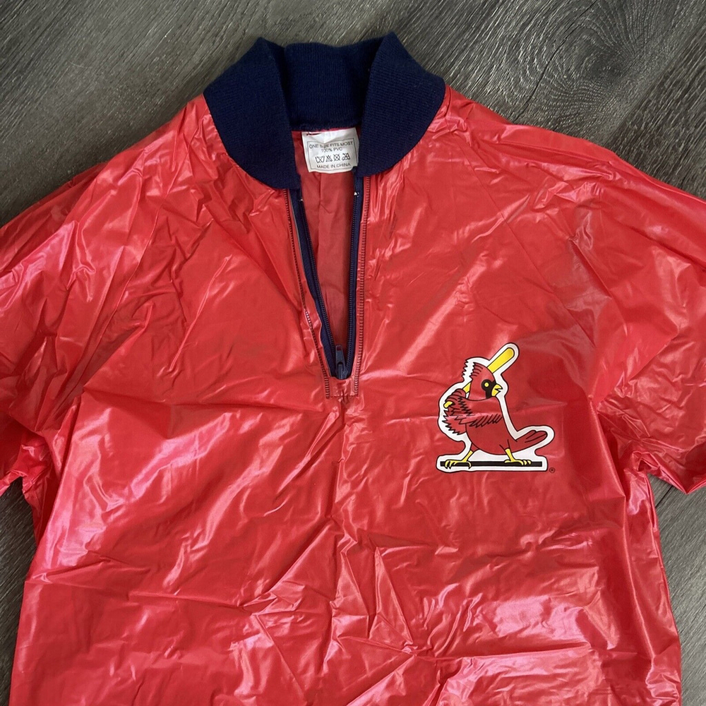Vtg Red St. Louis Cardinals Pullover Drawstring Raincoat Coca Cola Shop n Save